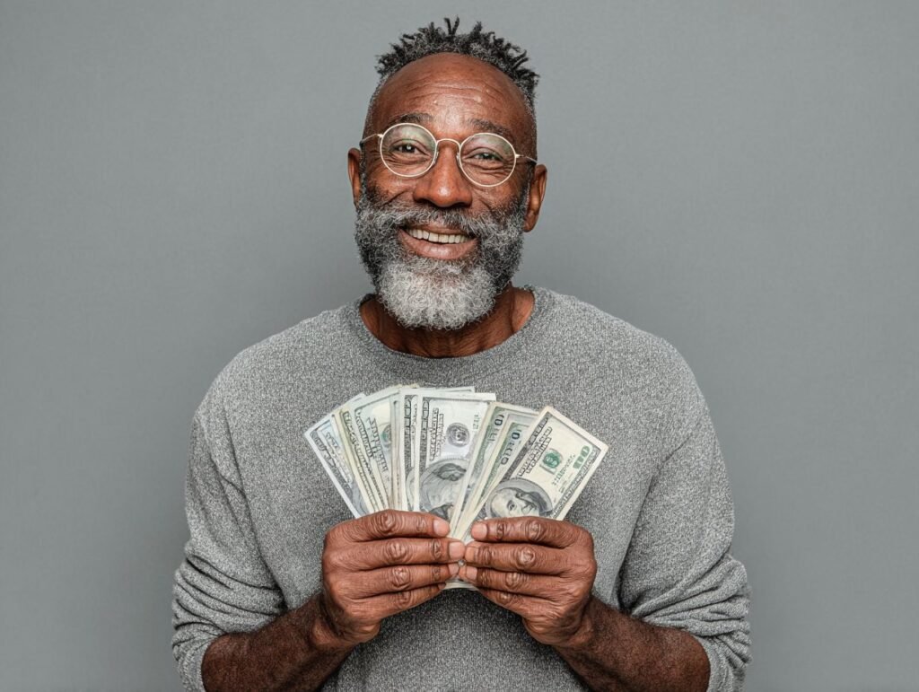 Man showing financial support with cash advance in Delaware.